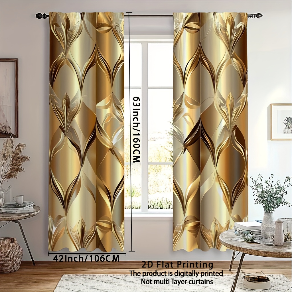 TEMU 2pcs, Leaf Print Curtains, Blackout Grommet Curtains, Out Curtains For Bedroom, Kitchen Drapes, Curtaina, Window Sheers 84 Inch Length,