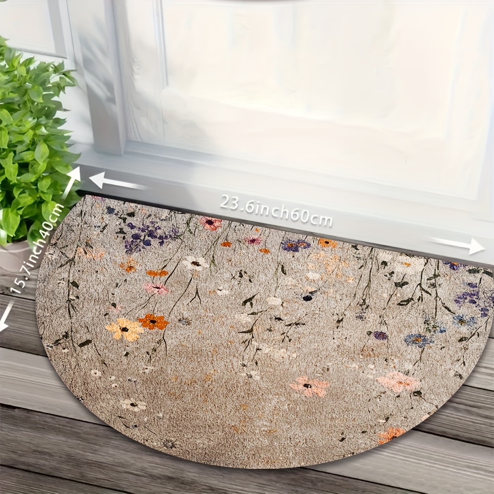 Image of 1pc Multi Size Anti Slip Semi-circular Mat - Entrance Door Mat, , Living Room, Bedroom, Kitchen, Bathroom Floor Mats - Ideal Household Items, Front Door Carpets, Halloween Decorations Lcca1697
