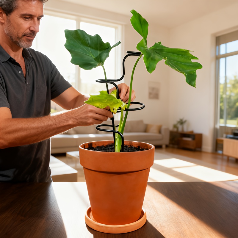Indoor Plant Support - Durable Metal Garden Stake For Flowers And Herbs - 12.6 Inches (about 32cm) Grid Frame Suitable For Indoor And Outdoor Plants, Easy-to-use Support Structure, Enhances Stability