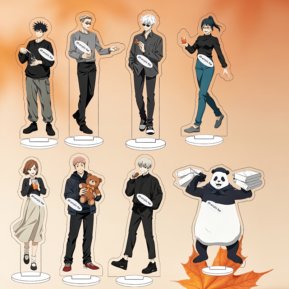 TEMU 2d Flat, 2d Flat/flat/8pcs Set/fan Merchandise Acrylic Ornament/mini Size, Small And Cute! Space-saving, Looks Great On Desks, Shelves, Stands!