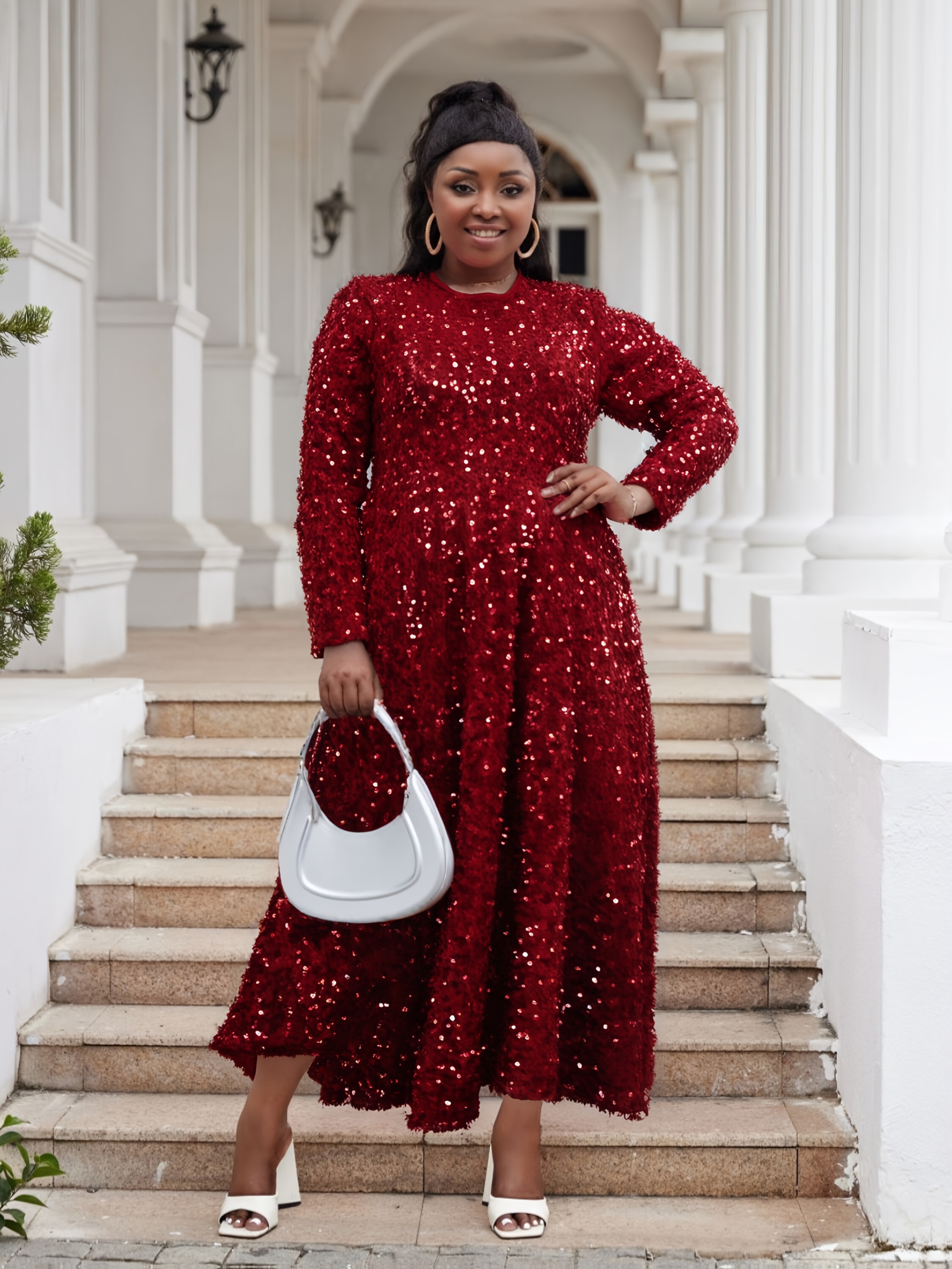 fitted lace wedding dress Post Meridiem Sequin-embellished Velvet Midi Dress