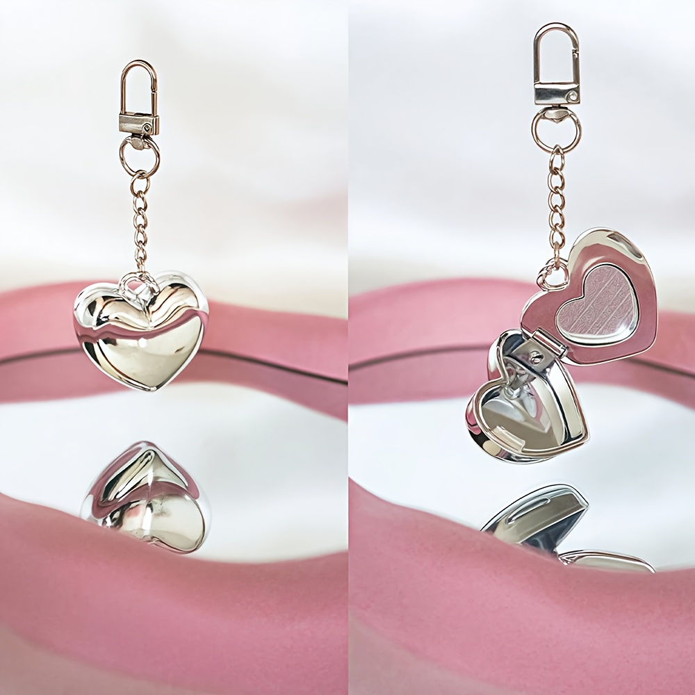 TEMU 1pc Silvery Heart-shaped Lip Gloss Container With Mirror - Solid Color Lip Gloss, Lip Gloss Container, Lip Gloss, Lip Gloss Tube Empty, Empty