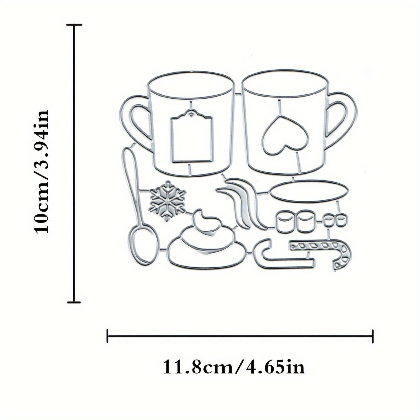 1pc Coffee Cup Greeting Card Background Metal Cutting Die Birthday Decoration Diy Paper
