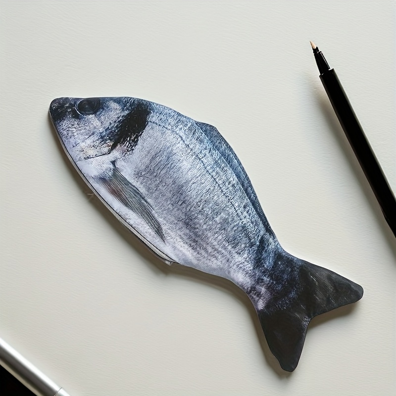E-shop 1/2 Stück Bleistifttasche Rosa Salziger Fisch Bleistifttasche mit Reißverschluss Aufbewahrungstasche Müllet Geldbörse Multifunktionale Münzfach