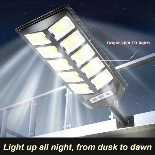 1 x bright large solar street street lighting fixture color temperature 6500k brightness 3000 ip65 waterproof safety light 260 led split solar wall light suitable for lighting such