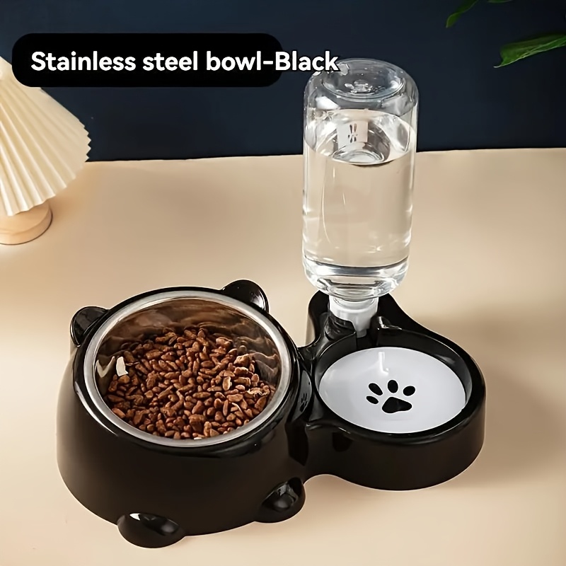 

2-in-1 Stainless Steel Pet Feeder With Automatic Water Dispenser - , Non-slip Base For , Automatic Pet Feeder