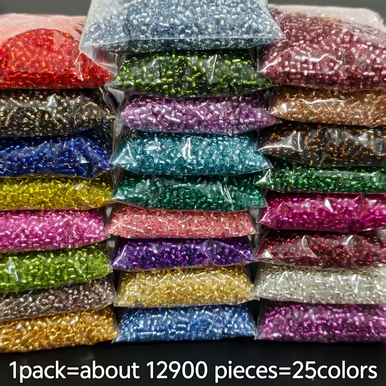 E-shop 12900 Stück 2mm 25 lebendige Farben, hochwertige Glasperlen, für Armband, Halskette Schmuckherstellung, Halsketten-Design, modische , dekorative
