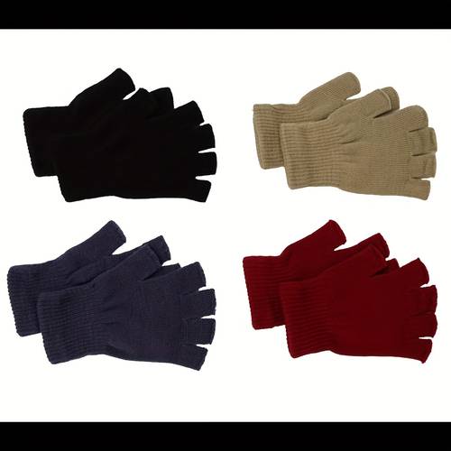 mens and womens half finger thermal gloves