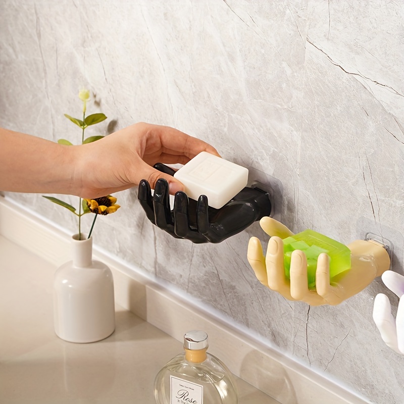 

Self-draining Soap Dish Holder With Suction Cup - Plastic Hanging Shelf For Bathroom Shower, Kitchen Sink - Space-saving, Soap Preservation Tray