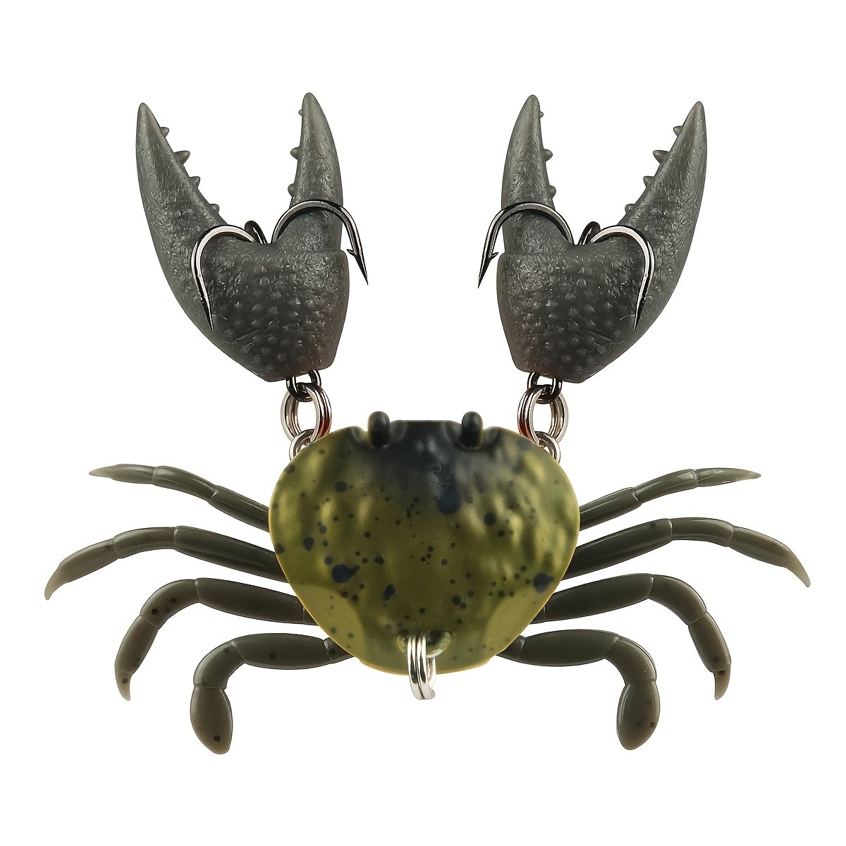 TEMU 1 Crab Bionic Lure, 3d Simulation Decoy With Wobbling Soft Crab Claws And Sharp Double Hooks, Realistic Crab Design Lure, Durable Fishing Tackle