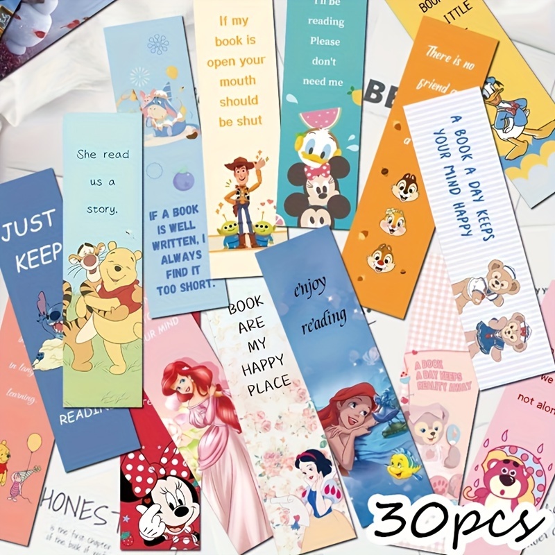 30pcs Set of Snow White and For * Inspired Character Bookmarks - Creative &amp; Decorative Paper Reading Markers, Multi-Functional with DIY Message Ca