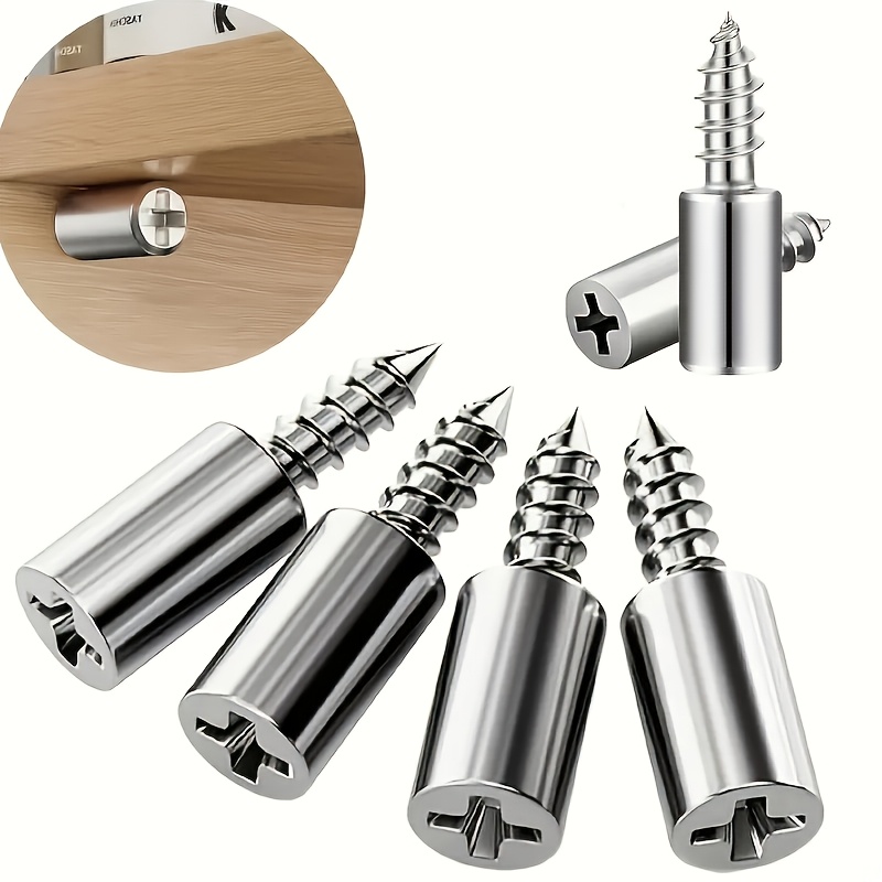 Random Style 40pcs Of Metal Shelf Support Nails With Anti Slip Sleeves, Cabinet Partition Self Tapping Screws, Laminated Board Bracket Furniture Glass Bracket Integrated Screw Set