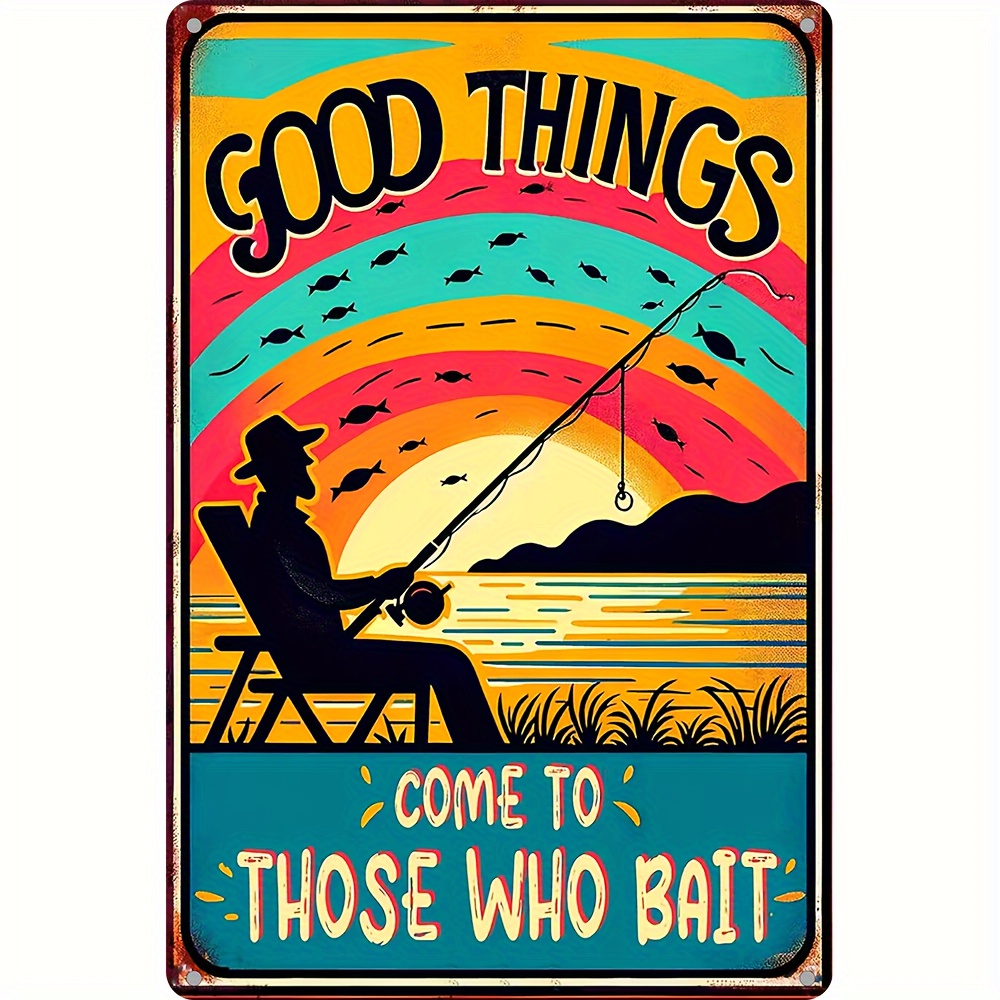 Fishing Sign Funny Fishing Wall Decorations Chicken Fishing I Go Fishing  And I Know Things Poster,funny Fishing Gifts,metal Sign - Plaques & Signs -  AliExpress