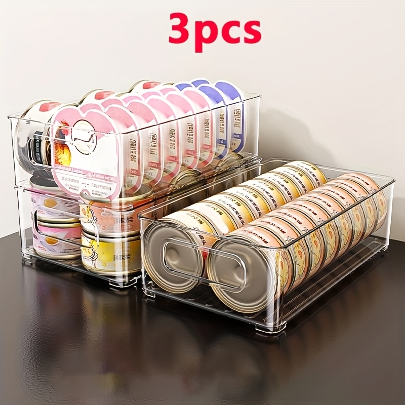 3pcs Set Of Pet Food Storage Boxes, Transparent Stackable Storage Baskets, Used For Storing Cat And Dog Snacks, Snacks, Miscellaneous Storage Boxes, Desktop Large Capacity Storage Baskets, For Home