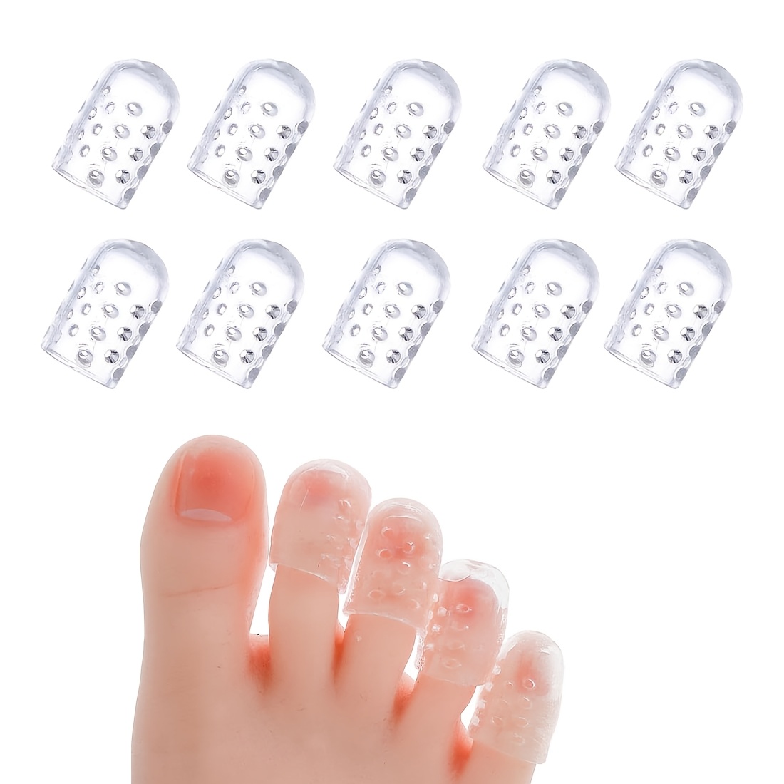 10 Toe Caps Anti-friction Breathable Toe Protectors Blister Toe Caps Cover Protection Foot Care