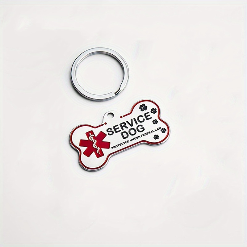 TEMU Plaque d'identification personnalisée pour chien de service en alliage de - 1 pièce - Plaque d'identification d'assistance émotionnelle sur
