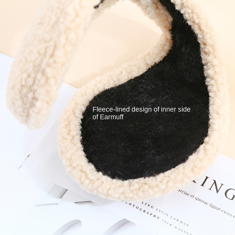 Cozy Fleece Earmuffs for Men & Women - Stretchable, Hand-Washable Winter Ear Warmers with Knit Design details 1