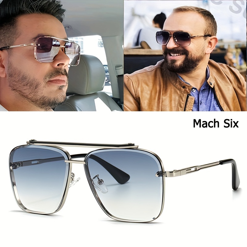 

Stylish Large Square Sunglasses For Men And Women, Retro Metal Eyewear