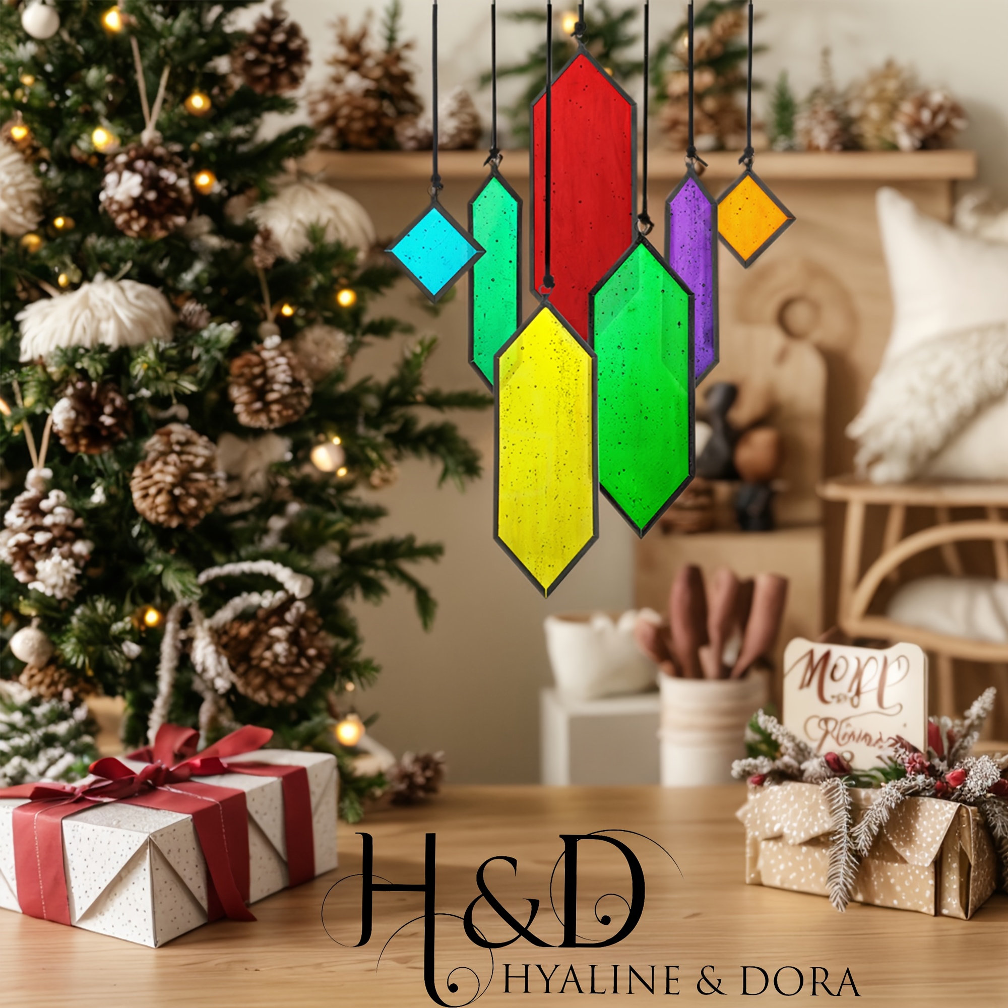 

H&d & 7pcs - Stained Hanging Suncatchers For Hanging Decor