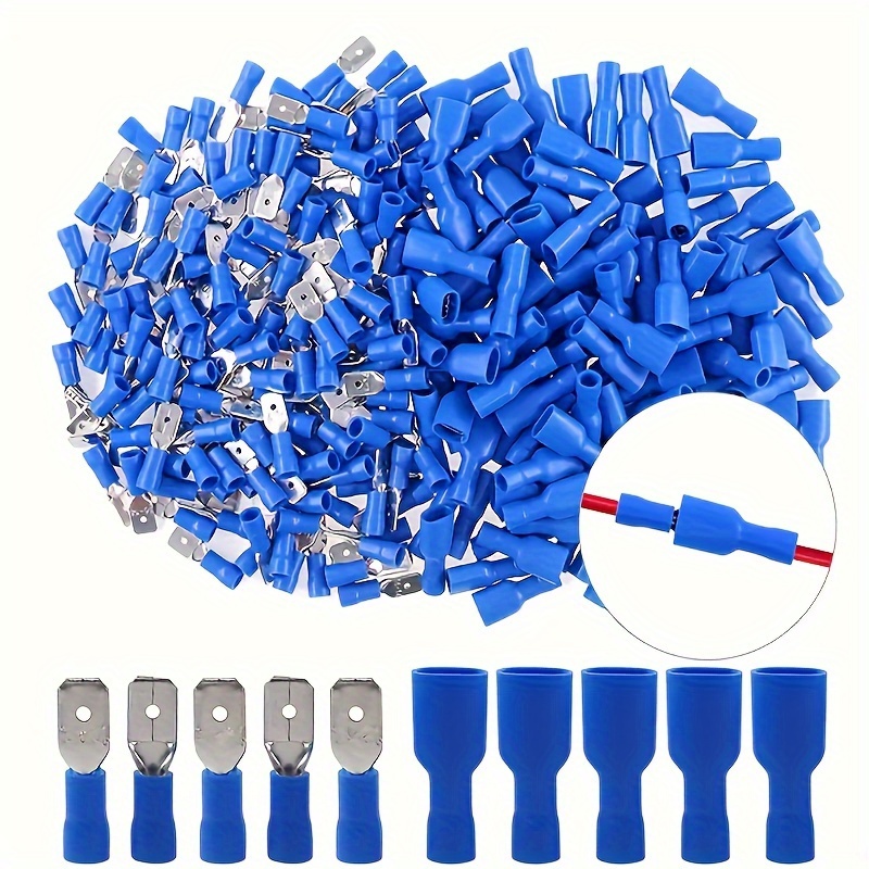 Blue 14-16AWG Insulated Spade Crimp Wire Cable Con... – Vicedeal - Foto 8
