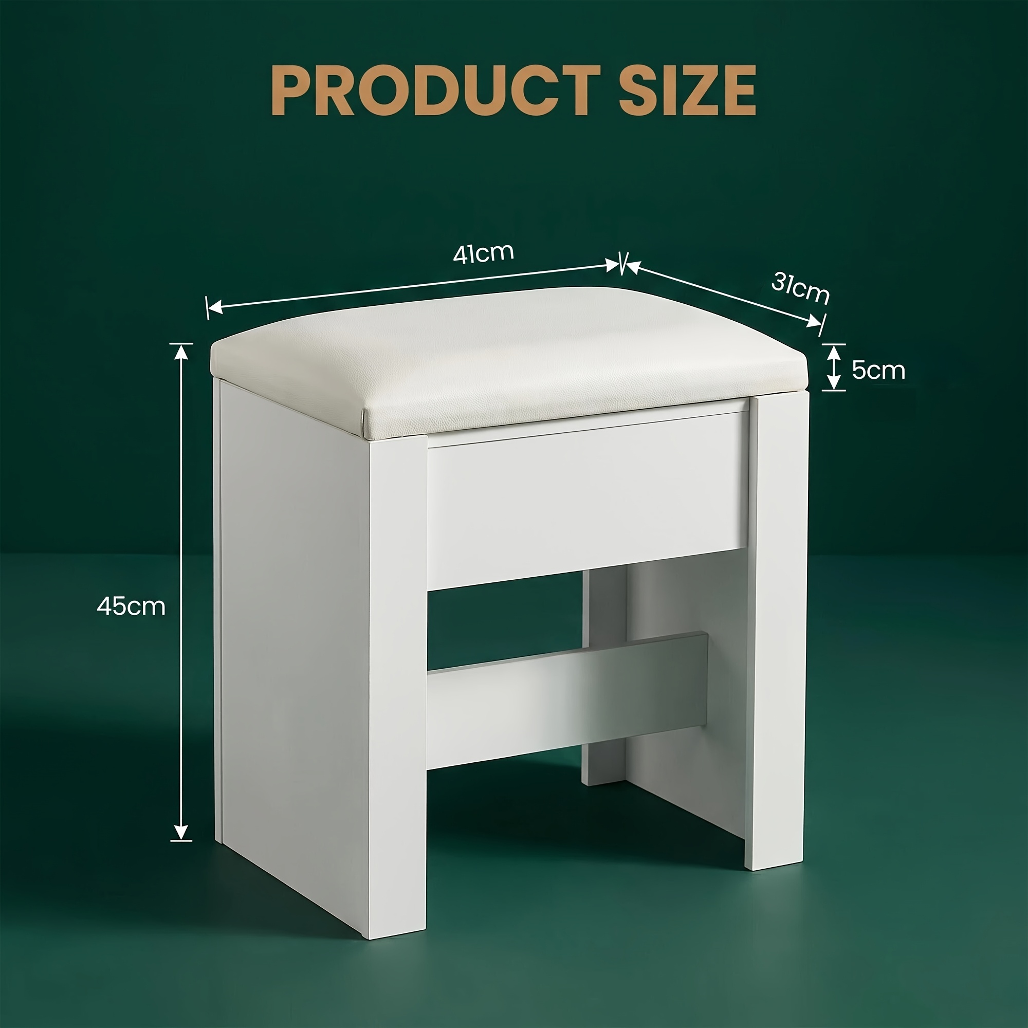Dressing Table Stool, Non-slip Mat, Silent, Ergonomic Height, Piano Stool, Shoe Bench, For Bedrooms And Living Rooms