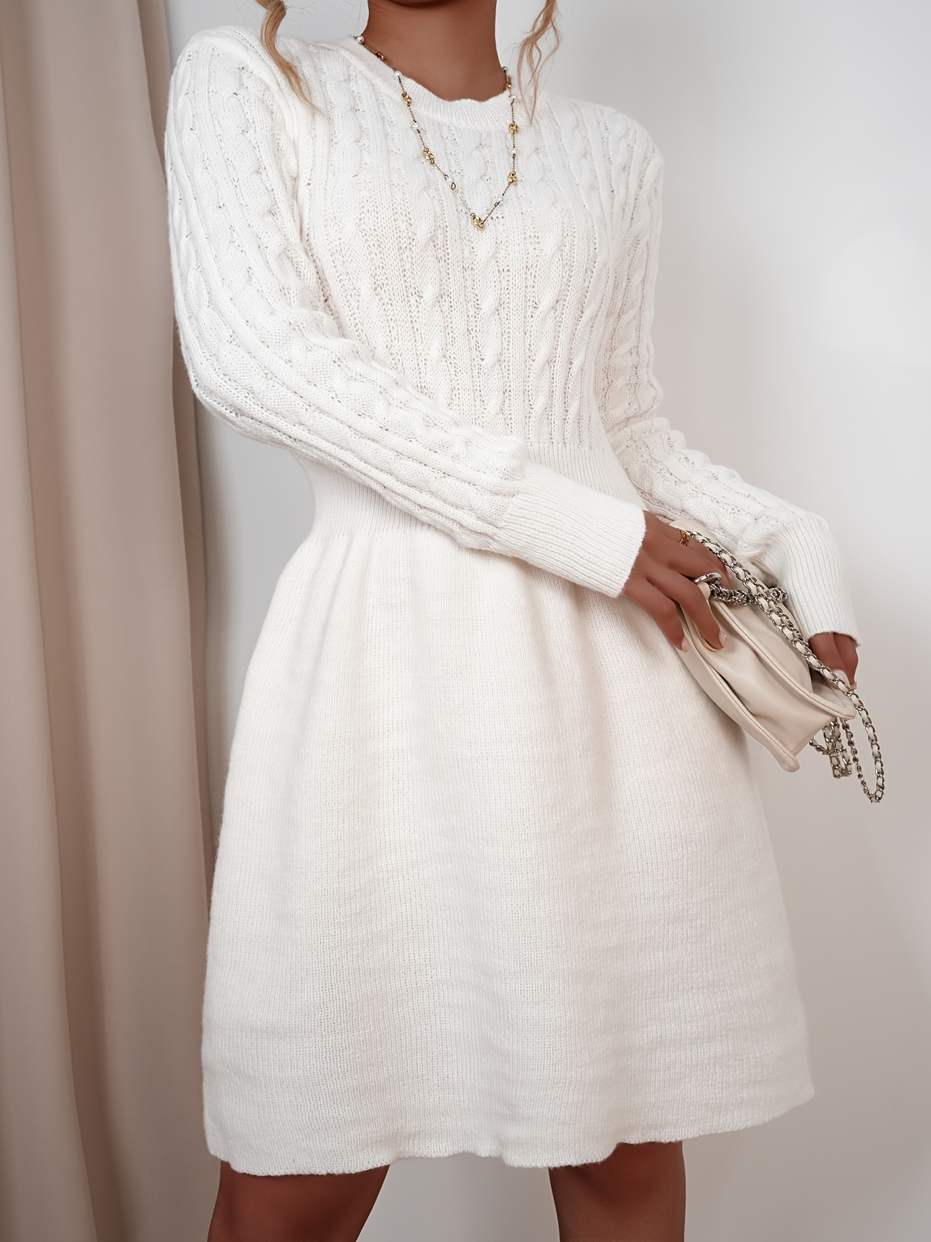 sweater for evening dress Knit Off-Shoulder Sweater Maxi Dress – Naked Wardrobe main image 1