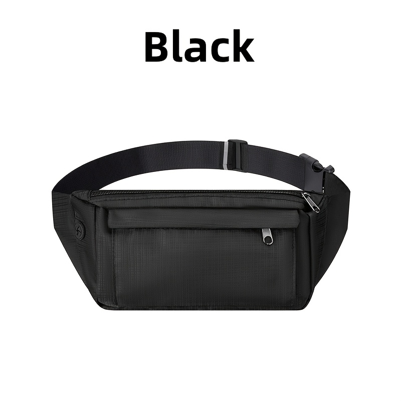 TEMU Sac Banane de Sport Unisexe Grande Multi-Poches, Matériau en Nylon à l' et Durable, Fermeture Éclair, Boucle Facile à Détacher et de Ceinture