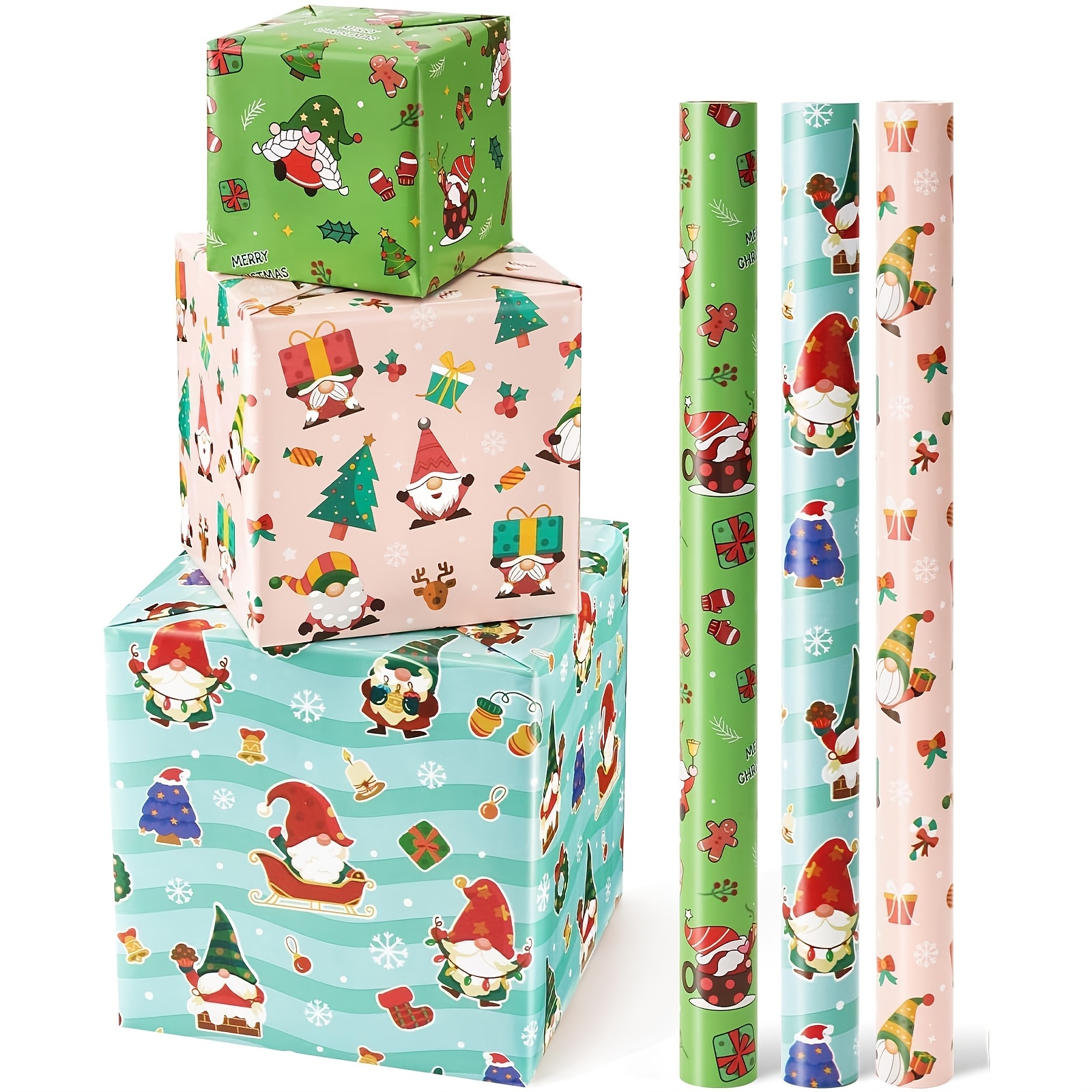 

Christmas Cat-themed Wrapping Paper - 3 Rolls, 17" X 120", Kitten Design For Holiday Gifts & Crafts