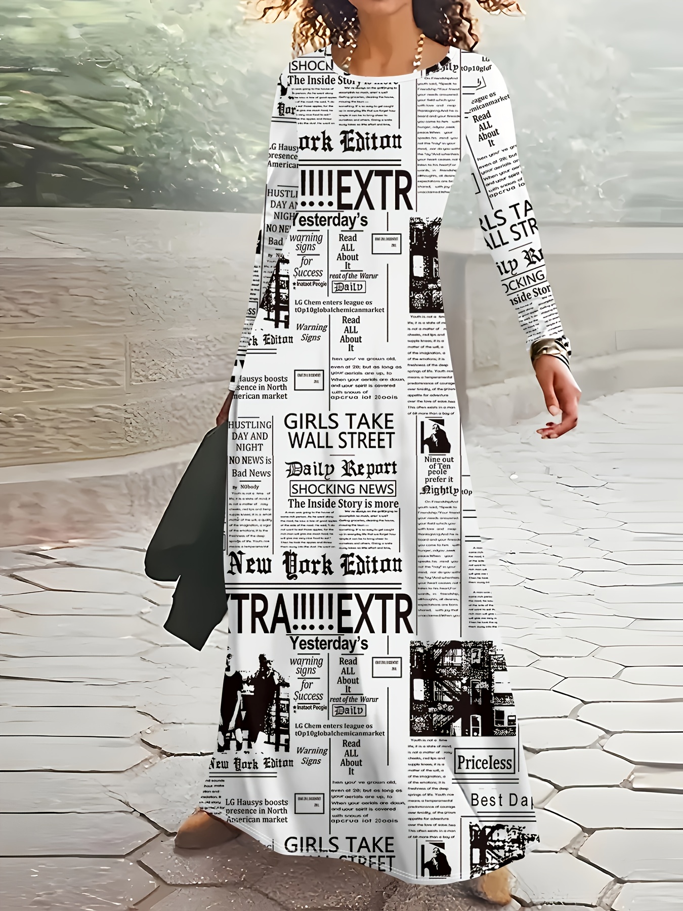 newspaper print dress - Mauritius