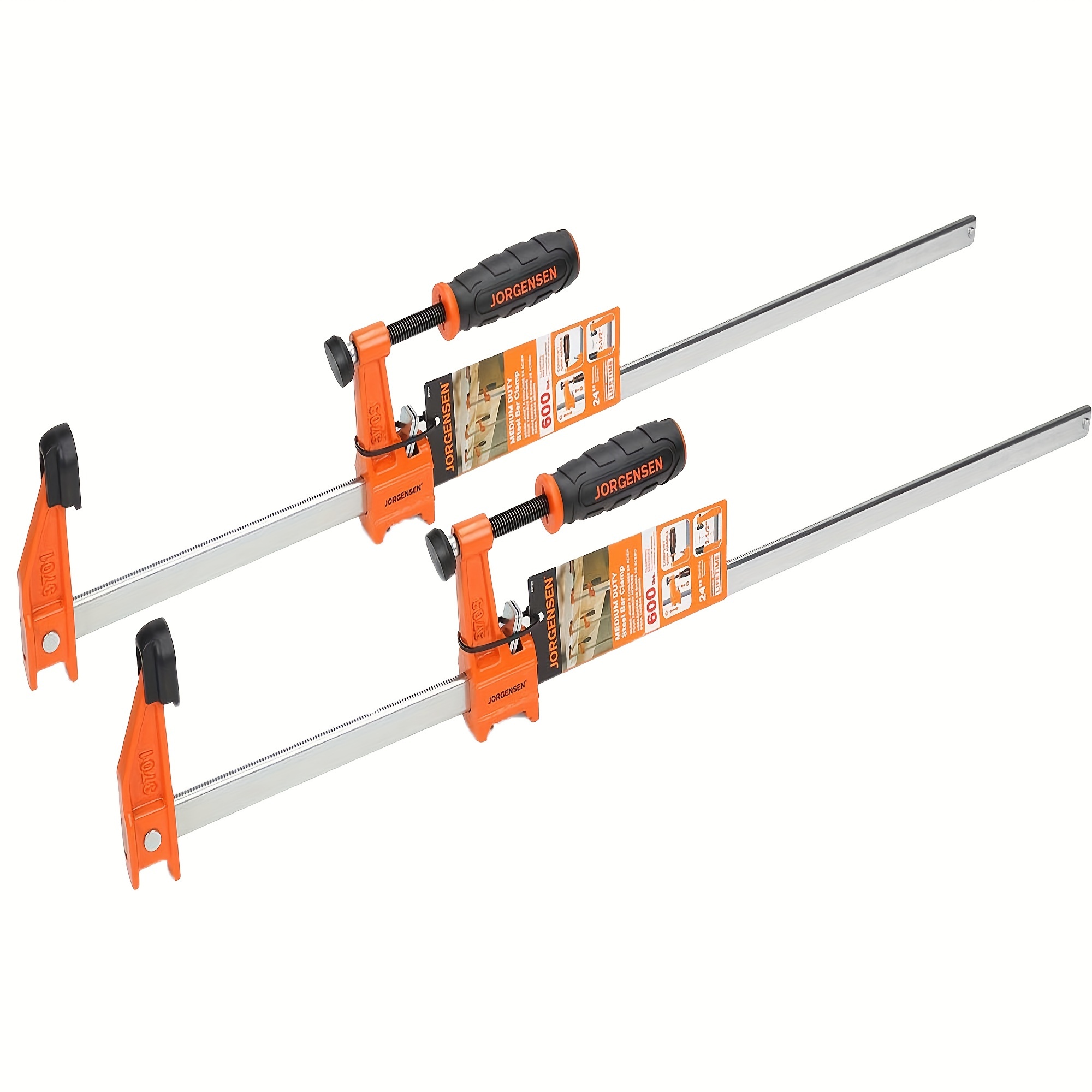 TEMU 2-pack Medium Duty Steel Bar Clamp Set With 600 Lbs Load Limit, 24-inch