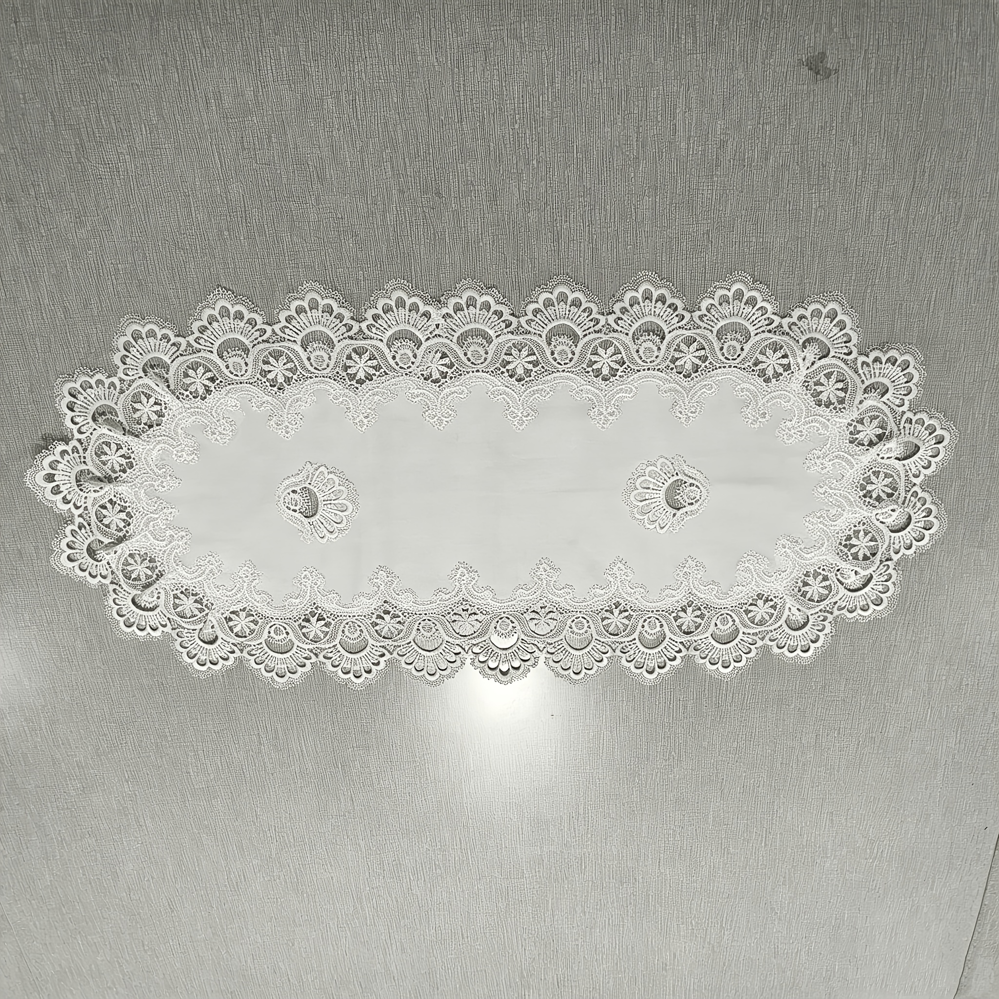 1pc, Rectangular Embroidered Lace Table Runner Tablecloth Placemat. Polyester Material, Suitable For , Family Gatherings, Furniture Dining Table Decoration