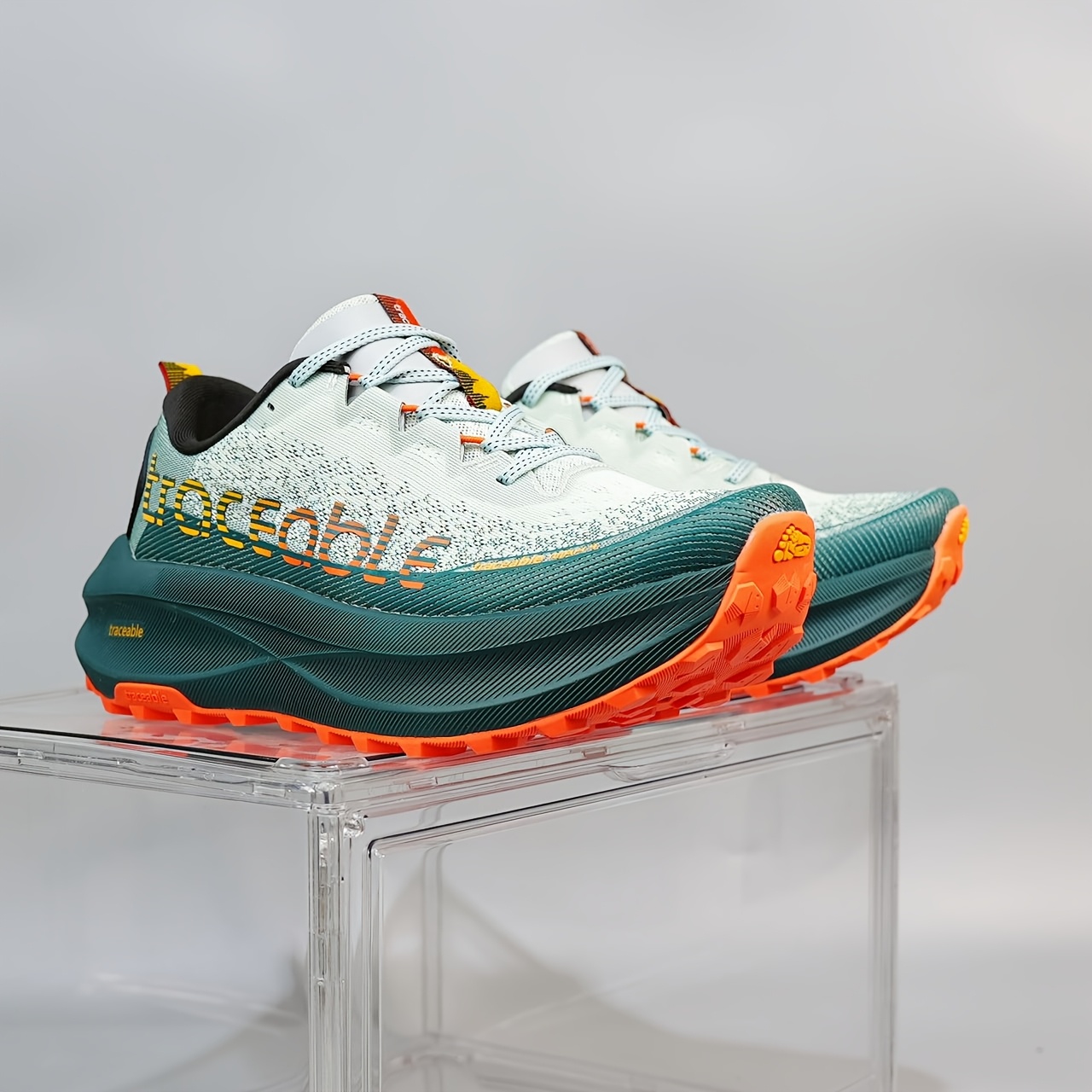 Sneakers, Men's Outdoor Shoes, Lightweight and Comfortable Trail Running Shoes, Anti-Slip Shock-Absorbing Casual Shoes, Fashionable Sports Running Shoes for Men