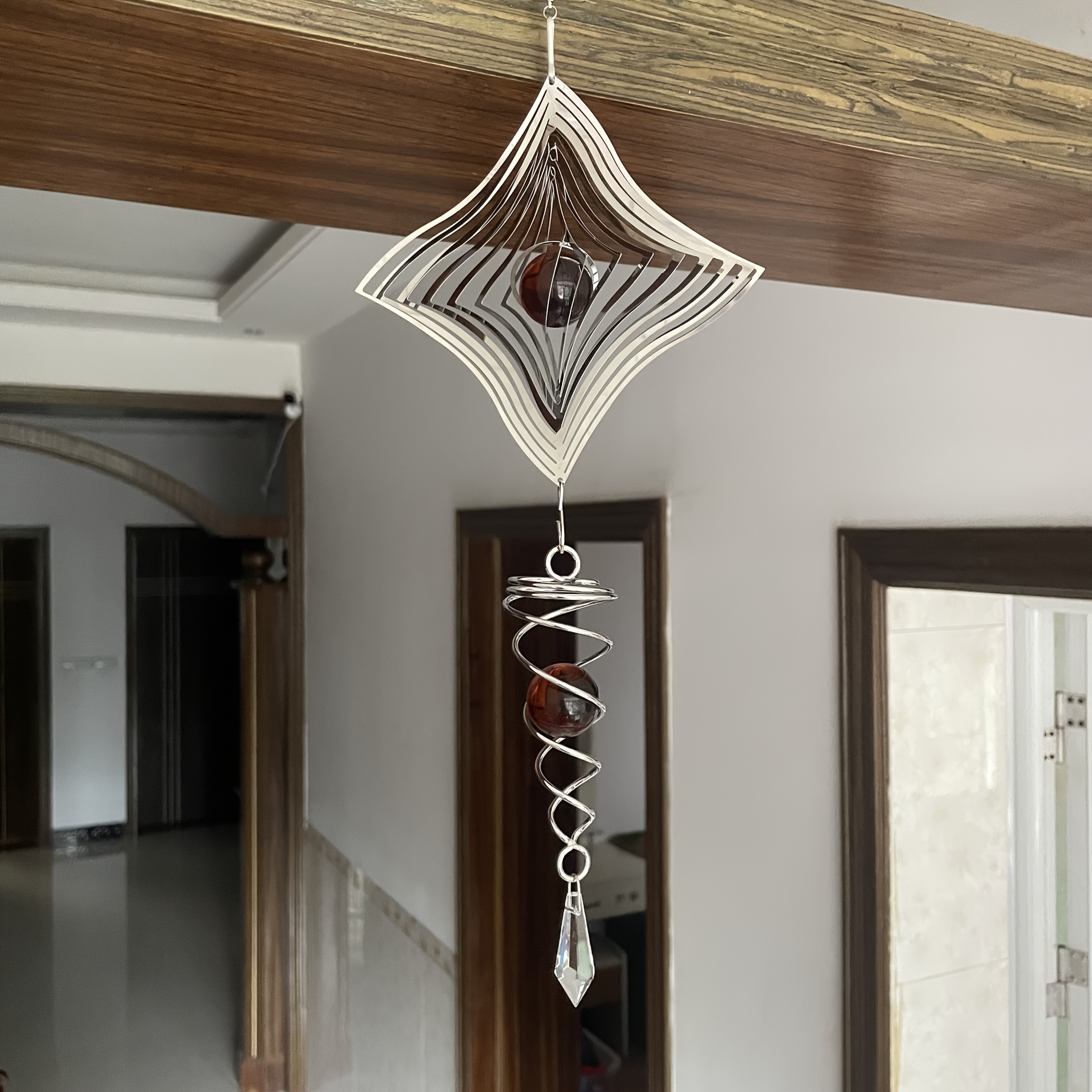 E-shop Windspiel Outdoor - Vogelabwehr aus Edelstahl für den Außenbereich, 3D Windspiel Outdoor Vogelabwehr Scheiben Set Taubenabwehr, Garten Windspiel