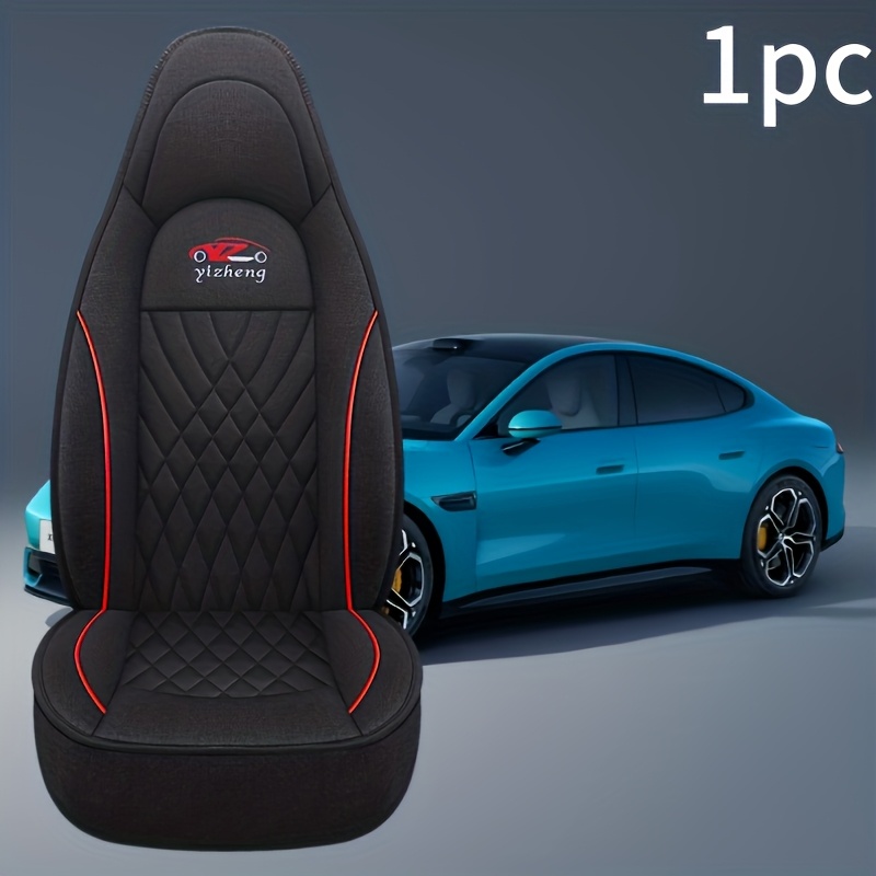 TEMU Luxury Linen Full-coverage Integrated Head Car Seat Covers, Universal , Comfortable, Breathable, And Wear-resistant. Fits The Seat With