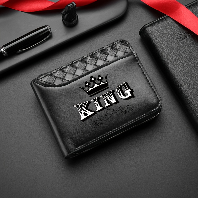 TEMU Men's Wallet, Featuring A Logo Print— From Premium Materials With An Elegant Zipper Closure And Card Slots For Neat Organization. A Stylish