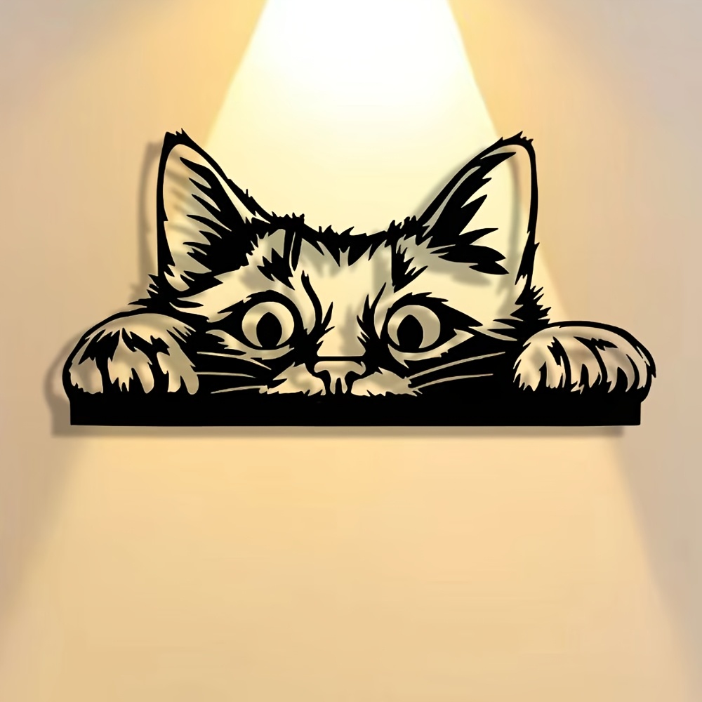 1pc peekaboo cat metal wall art elegant halloween Temu Canada