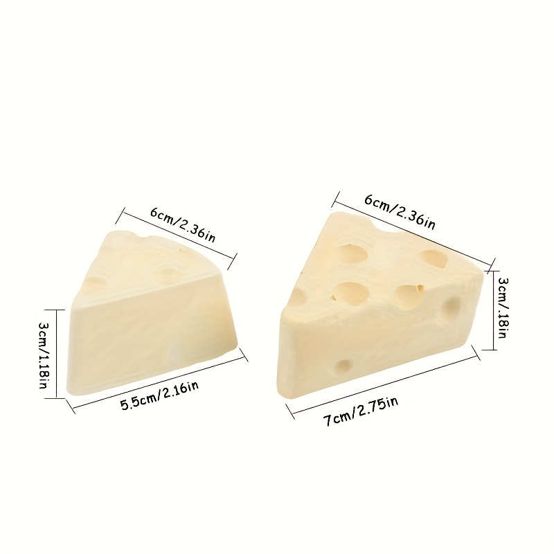 Cheese-Shaped Hamster Chew - Durable Gypsum & Volcanic Stones Teeth Cleaning Treats, Non-Electric Calcium Supplement for Small Pets, Wear-Resistant Dental Health Snacks for Hamsters