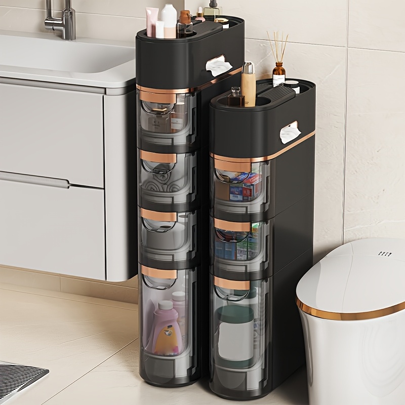 armário de arrumação de 3/4/5 em estilo | prateleira de casa de banho com rodas, material plástico, marca life detalhes 1