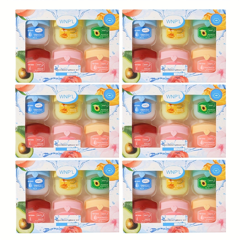 36pcs Lip Butter Set - Unisex Adult Natural Finish Lip Balms, 6 Fruit Flavors, Alcohol-Free, Suitable for All Skin Types, Petrolatum Base, Nourishing Lip Mask, Ideal for Gifts and Party Favors