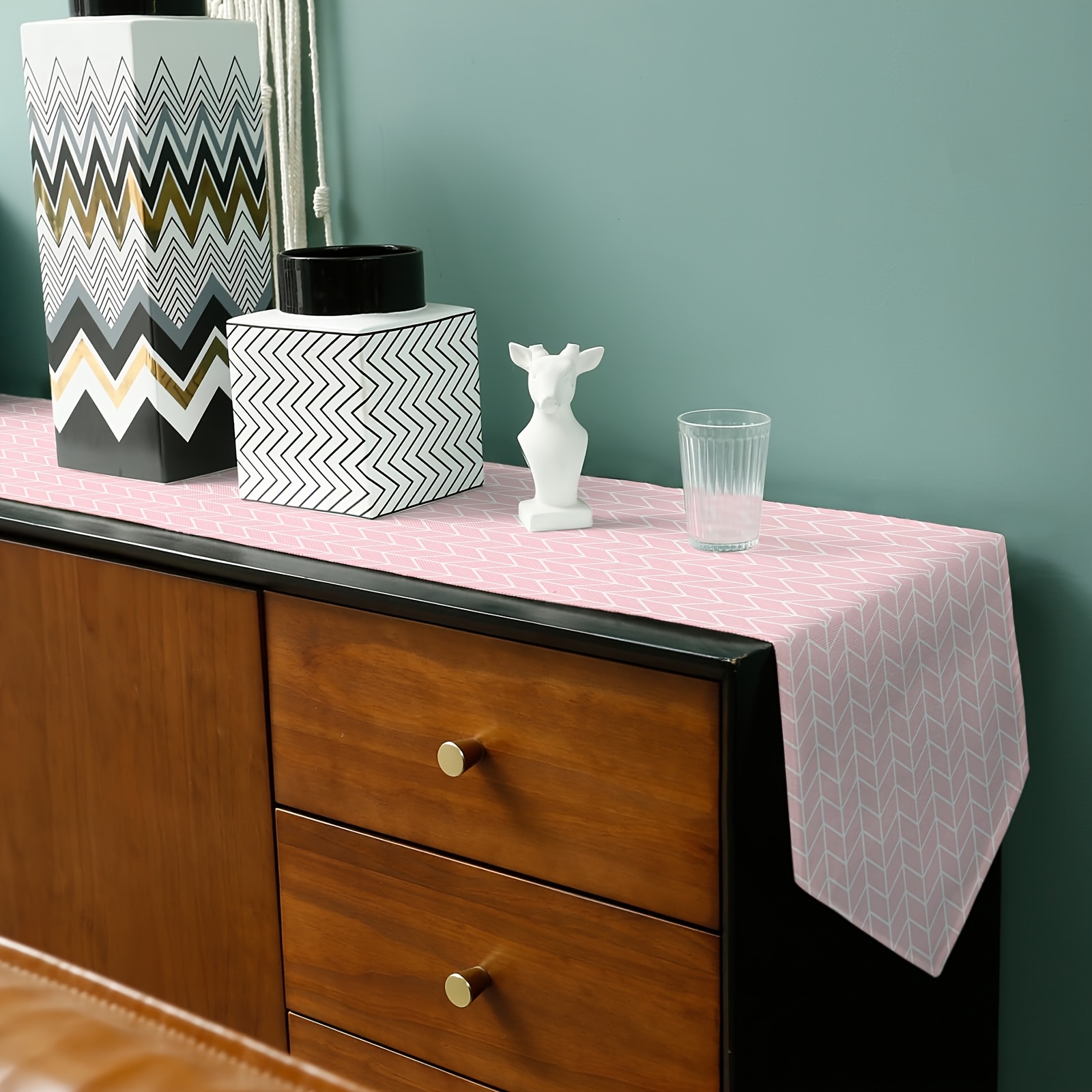 1pc modern pink triangular table runner dresser scarf table - Temu Kuwait