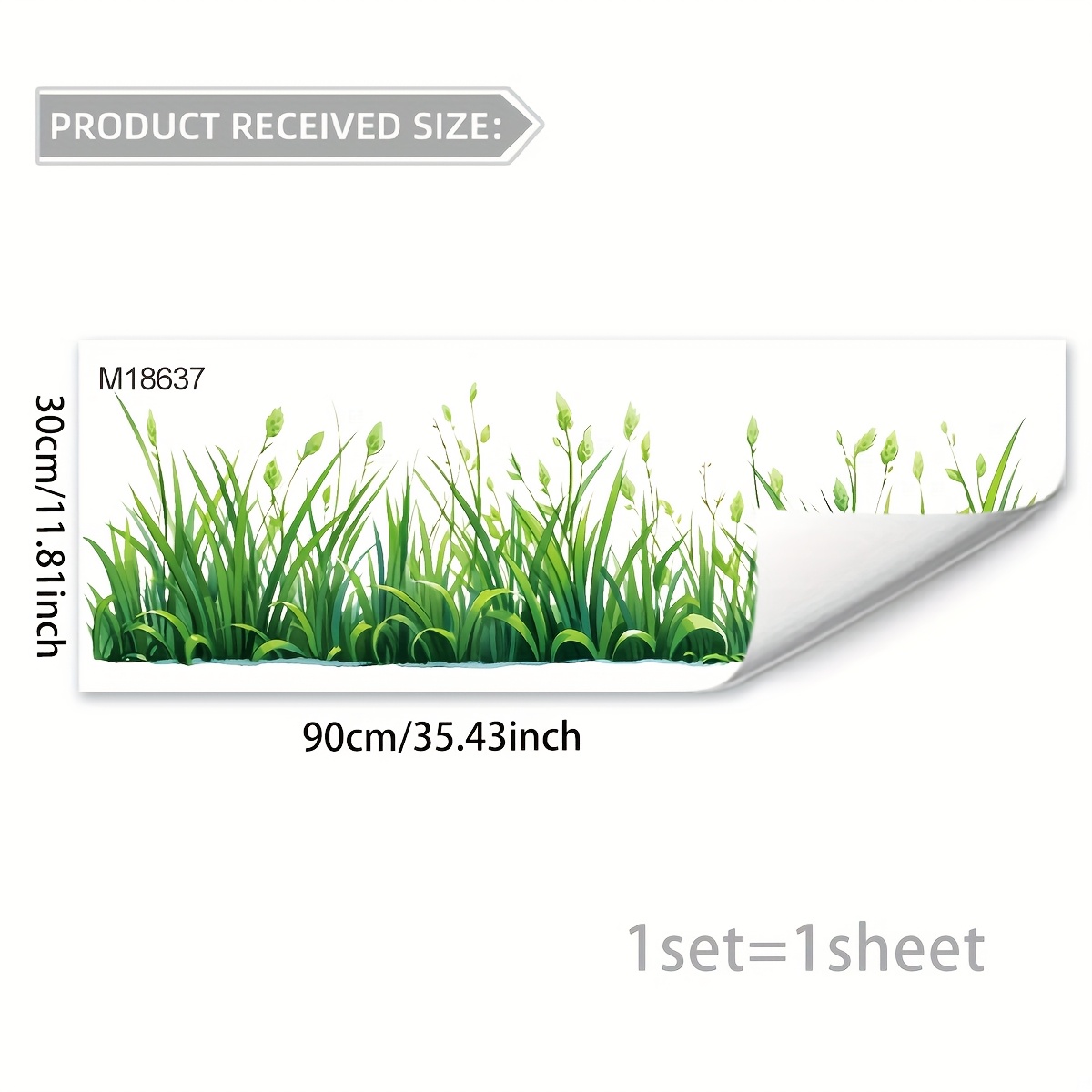A Self-adhesive Plant Grass Wall Sticker For Bedroom, Living Room, Baseboard And Waistline, Model M18637