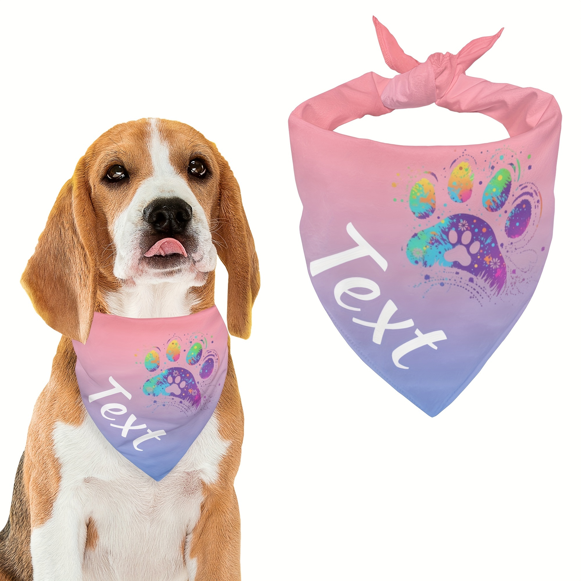 TEMU Customized Valentine's Day Pet Scarf With Colorful , Made From Comfortable Fabric, For Valentine's Day