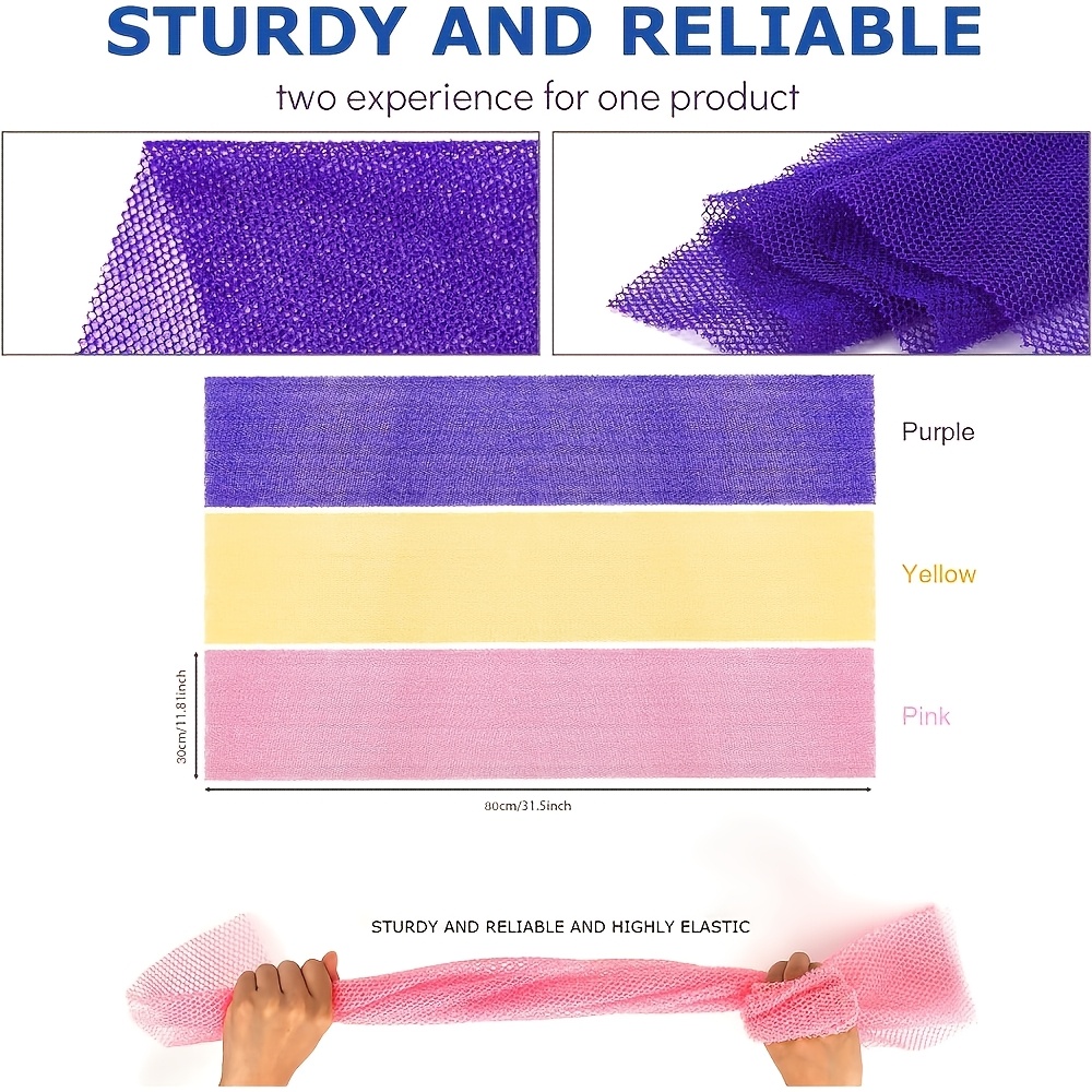 Long Rectangular Bath Loofah Net for Back Scrubbing