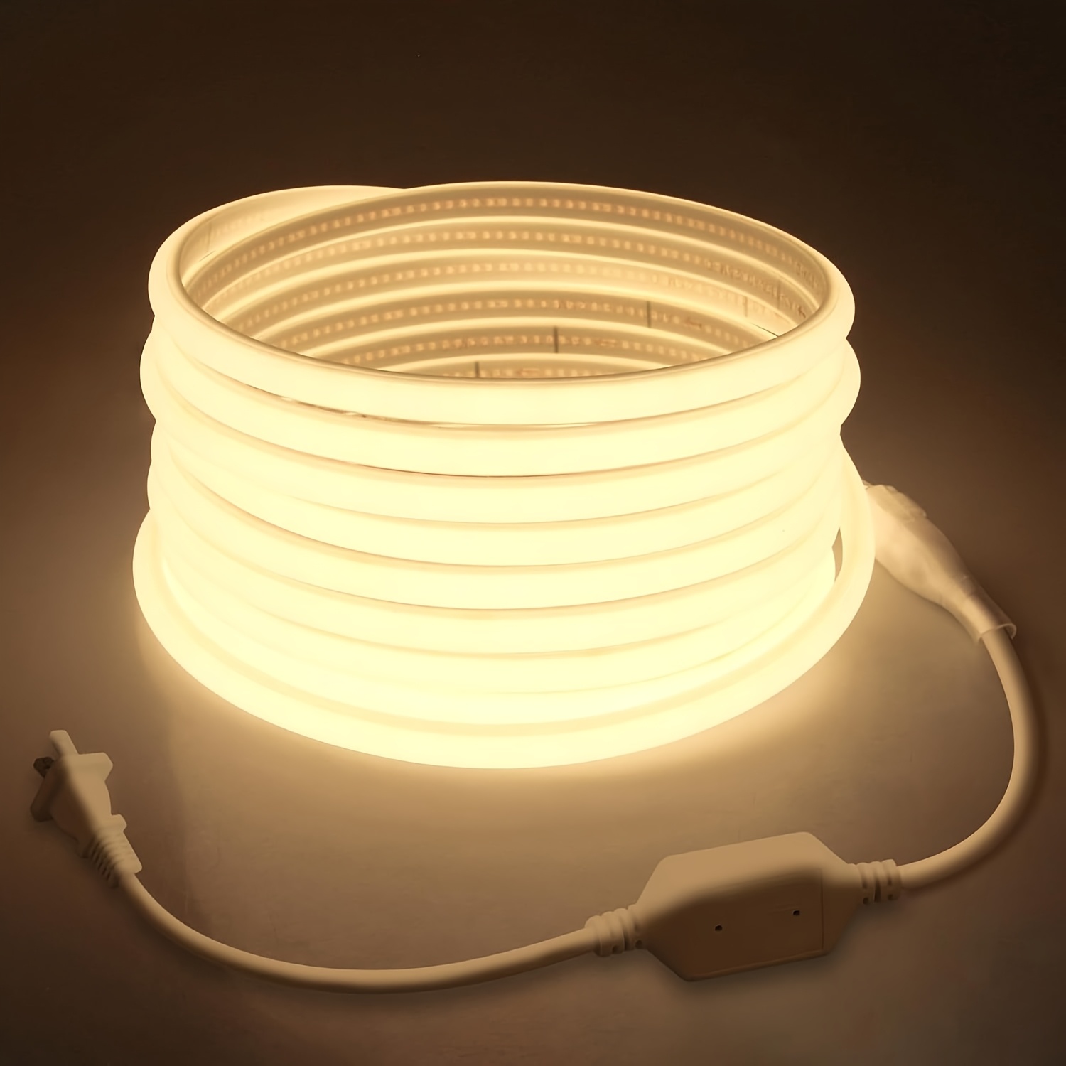 TEMU Neon Outdoor White/ Cob Led Strip Lights Ip65 Waterproof Ac 110v-130v 288led/m High Density Outside Cob Led Rope Light Strip Switch With Plug