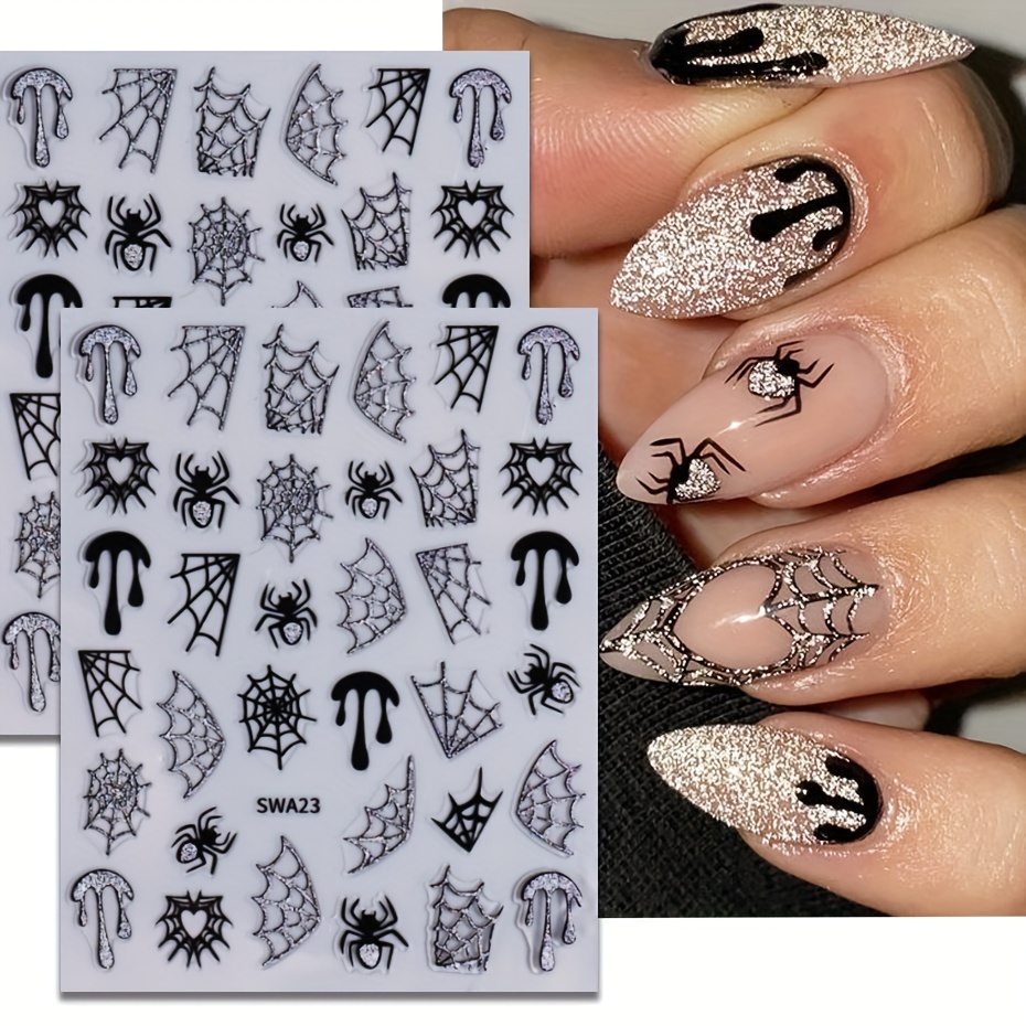 

2pcs Halloween Art Stickers - , Pattern, -, Plastic , Rectangle , For , Disposable, No , Spider Web Net , For / All / Enthusiasts