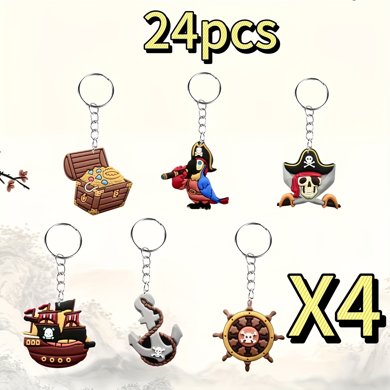 6/12/24pcs Pirate-shaped Keychain, Backpack And Wallet Accessory, Is For Festivals And Parties