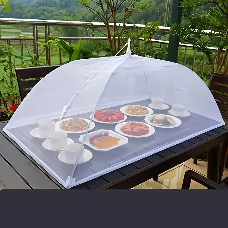 large up white mesh food cover tent harassment this meal cover you and folded for and washing protecting your meals suitable for picnics barbecues and parties details 4