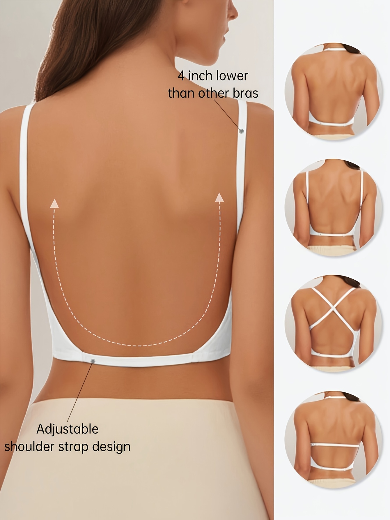 bras for backless dresses sold on Temu United States