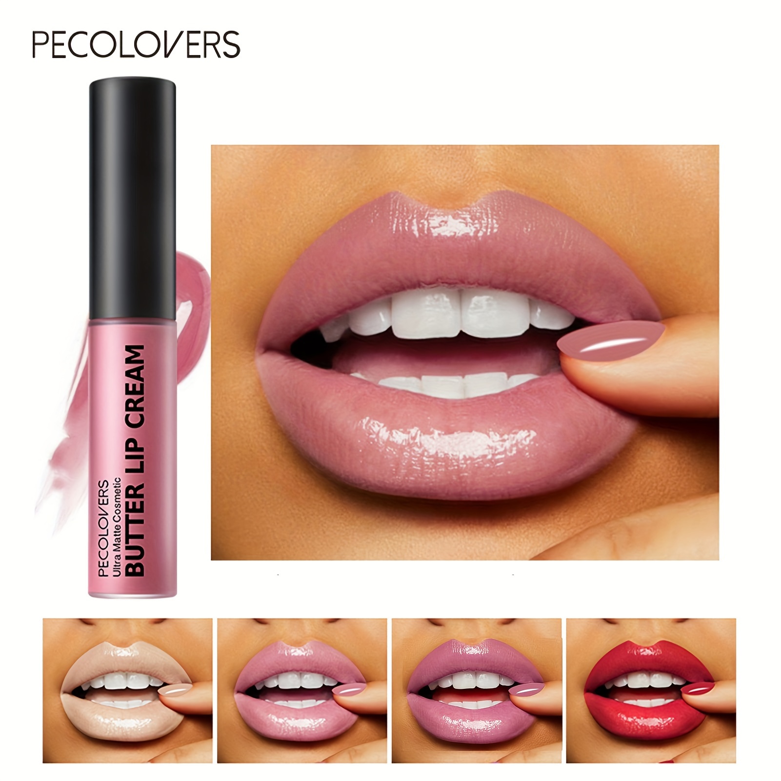 

1 Pc Butter Liquid Lipstick Non-sticky Lip Gloss Lip Glaze Long Lasting Red Pink Lip Makeup, Daily Party Makeup For Women