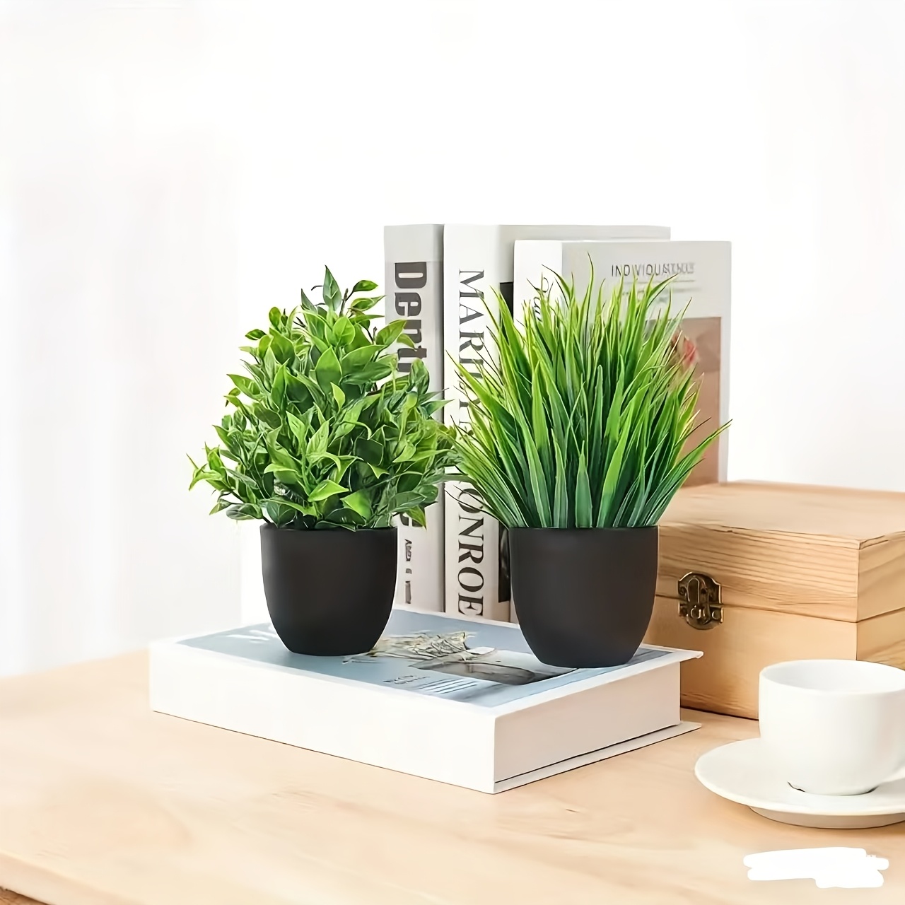 Image of 2 Packs Fake Plants Artificial Plants Small Faux Plants In For Bathroom Home Office Table Decor Indoor